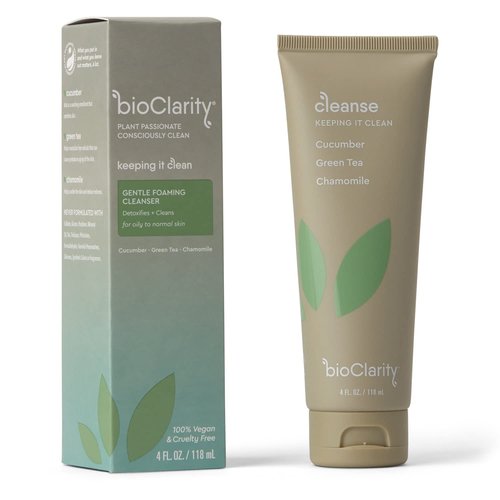 BioClarity Face Cleanser | 100% Vegan, Gentle Wash with Cucumber, Green Tea, and Chamomile, for Sensitive Oily Skin. Natural Ingredients (4 Fl Oz)