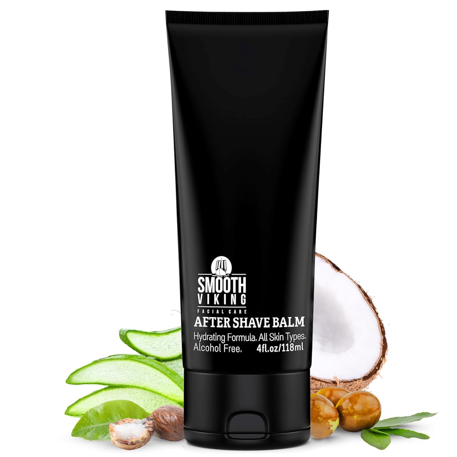 Smooth Viking After Shave Balm - Alcohol-Free Soothing Moisturizer for Men with Spiced Black Pepper Scent (4 Oz)