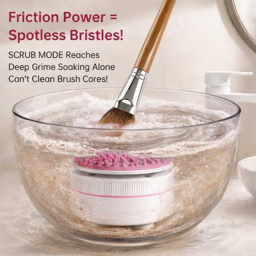Norate Electric Makeup Brush Cleaner - Automatic Spinning Washer with 1.98 Fl.Oz Shampoo | Ideal Gift for Makeup Lovers