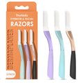 THURLADY Dermaplane Razor for Women Face, Reusable Dermaplaning Tool, Exfoliating Face Razors for Women, Peach Fuzz Remover, Gently Remove Fine Facial Hair for Smoother Skin, 3 Pack