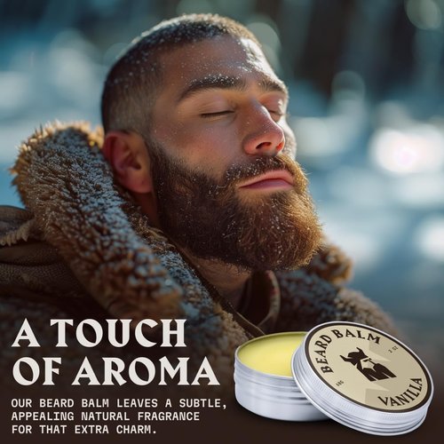 Striking Viking Beard Balm for Men - 2 oz, Vanilla Scent - Light Hold Moisturizer & Beard Conditioner for Men That Softens & Nourishes Coarse Facial Hair with Shea Butter & Tea Tree Oil