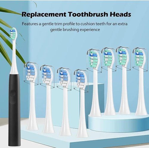 Philips Sonicare Replacement Toothbrush Heads - 8 Pack, Compatible with Click-On Handles, White
