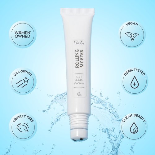 Miss Spa Eye Serum - 5-in-1 Roll-On Cream for De-Puffing & Brightening | Anti-Aging Under Eye Roller with Vitamin B3