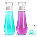 ZOBONETI Mouthwash Dispenser For Bathroom, Glass Mouth Wash Dispensers With Cup, Mouthwash Container Bottle Holder For Adults/Kid, 8.8 OZ, Set Of 2