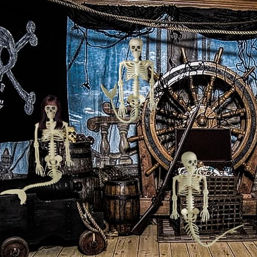 38 Inch Halloween Mermaid Skeleton with Movable Joints - Spooky Decor Prop - Variation of THIS listing