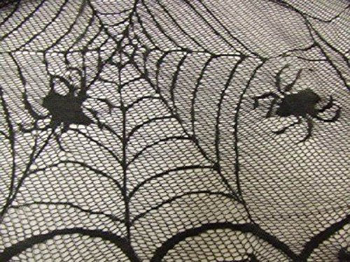 Halloween Lace Tablecloth Bat Spider Web Decor 48x96 Inch Spooky Party Cover