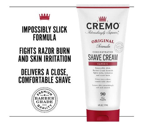 Cremo Barber Grade Original Shave Cream Bundle with Astonishingly Superior Ultra-Slick Formula, 6 Fl Oz (2 Pack)