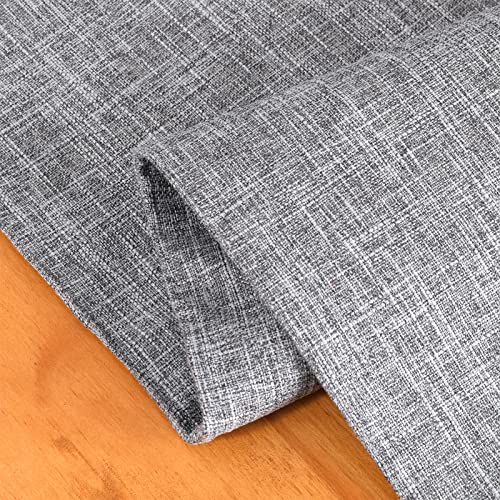 Farmhouse Burlap Cotton Linen Table Runner - Grey, 12x82 Inch