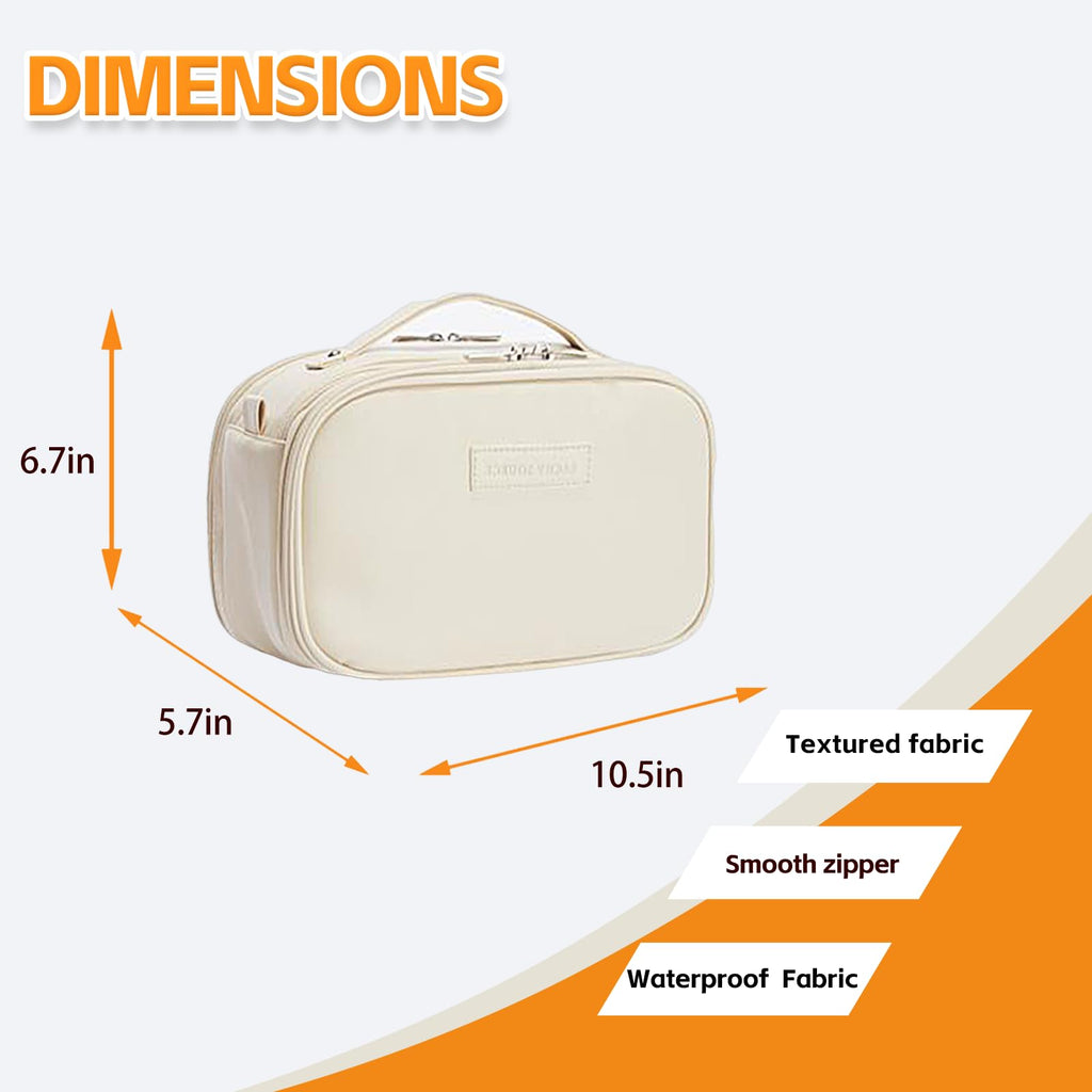 YDR Cosmetic Bag Large Capacity,Travel Makeup Bag with Divider Portable Toiletry Bag Make Up Punch Storage Women