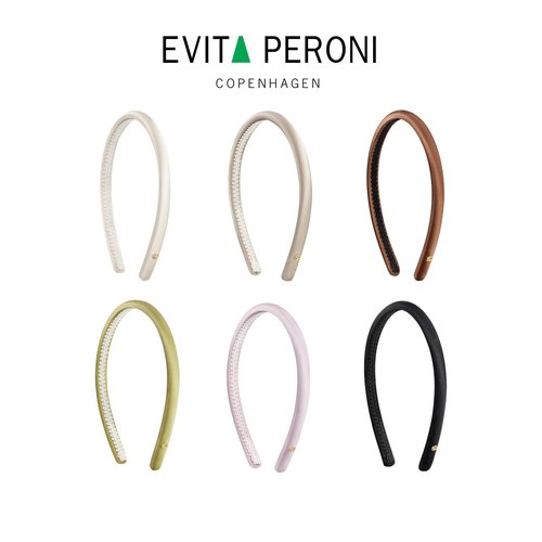 EVITA PERONI Silk Headband Thin Headbands for women Satin Headbands Non Slip and Comfortable Hairband for Women-Brown
