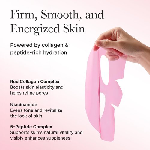 ARENCIA Red Collagen Jello Mask - Plump & Hydrating Overnight Hydrogel Mask for Dry Skin | 4 Pack