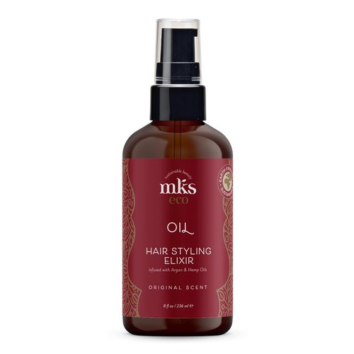 MKS Eco Oil - Hair Styling Elixir with Moroccan Argan & Hemp Seed Oils - Moisturizes, Controls Frizz, Vegan