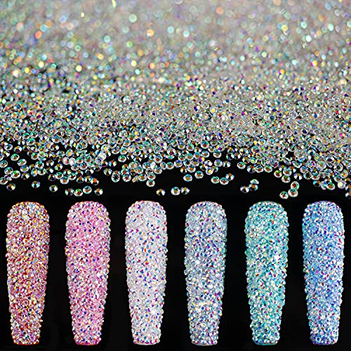 Mini AB Rhinestones for Nail Art 15000PCS 1.2mm Pixie Crystals - Iridescent Glitter