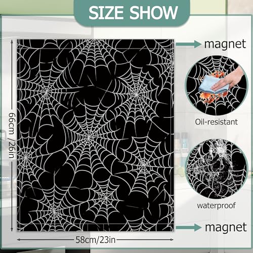 Halloween Spider Web Dishwasher Magnet Cover 23x26 Inch - Decorative Kitchen Panel