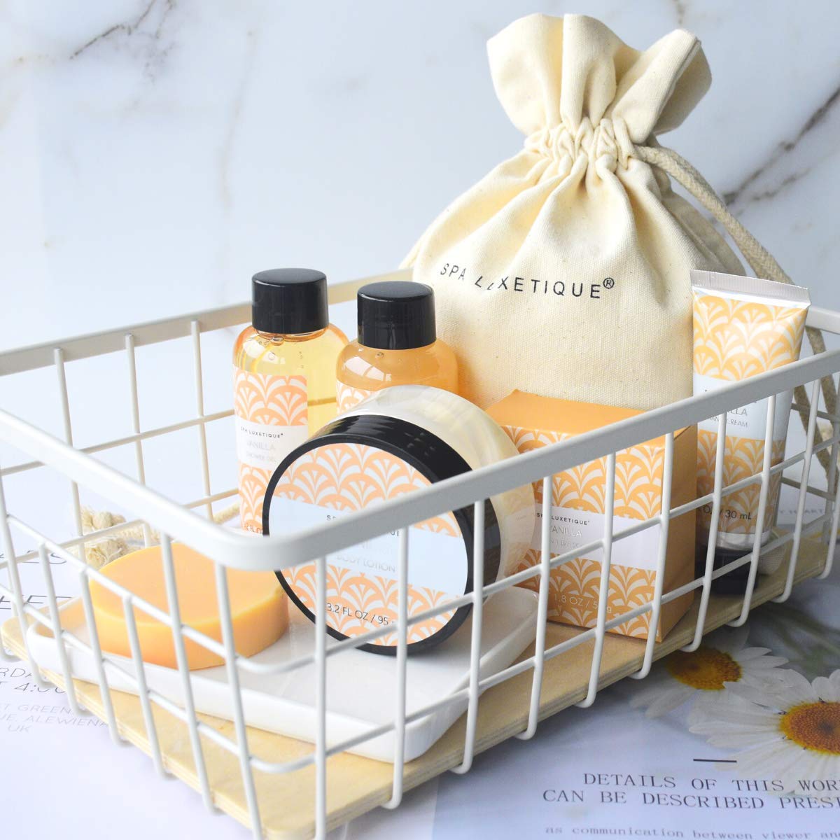 Spa Luxetique Vanilla Bath Set - 6-Piece Spa Gift for Women with Lotion, Shower Gel & Bubble Bath
