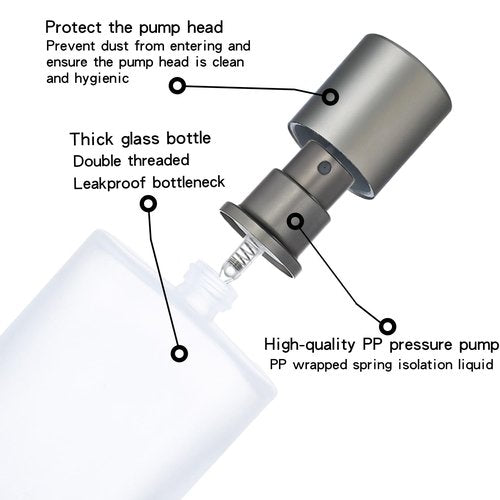 Jxcmeng 4 Pack 50ml/1.69 Oz Empty Frosted Glass Spray Bottles Perfume Atomizer, Refillable Empty Spray Perfume Bottles Fine Mist Atomizer Dispenser Container for Travel (4 Pcs 50ml Frosted Bottles)
