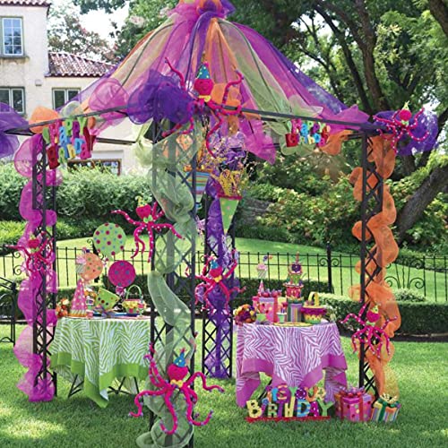 Halloween Poly Mesh Ribbon Rolls - Black, Purple & Orange Wired Edge, 10 Inch x 30 Feet, 4 Pack