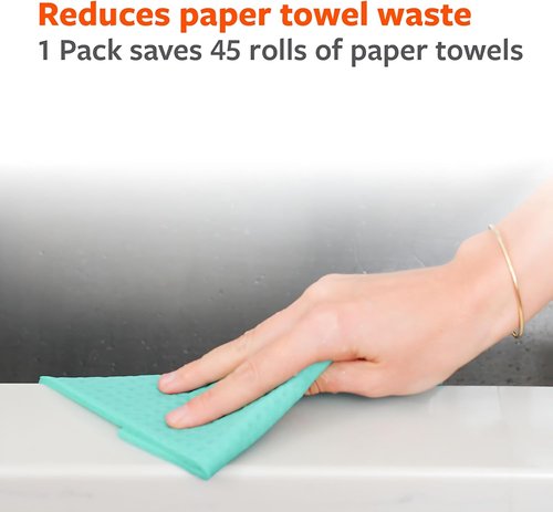 Full Circle Squeeze - Super Absorbent Cellulose Sponge Cloths | Eco-Friendly Reusable Dishtowels, 3-Pack, Multicolor