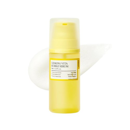FULLY Lemon Vita Bubble Facial Serum - 69% Organic Jeju Lemon Water & Vitamin C for Instant Glow | Vegan Korean Skincare, 3.21 fl. oz