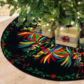 Round Ethnic Mexican Christmas Tree Skirt 48 Inch - Holiday Decor