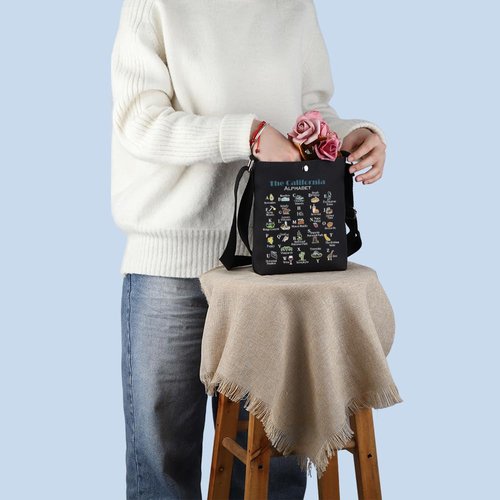 MNIGIU California Canvas Tote Bag California State Gift California Eco Tote Bag Reusable Bag Welcome Bag (Cali-ZhengBlack)