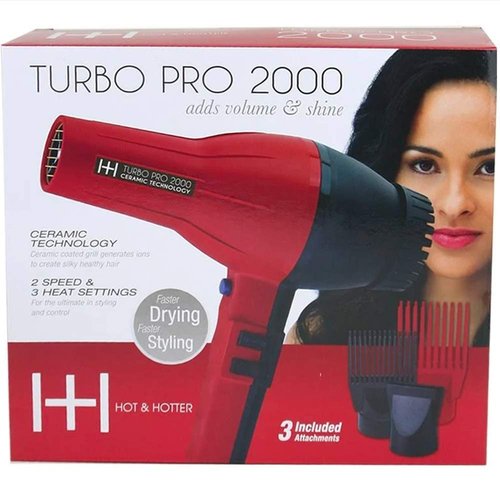 Annie Ceramic Turbo Pro-2000 Hair Dryer - Fast Drying with Ionic Technology | Lightweight Design