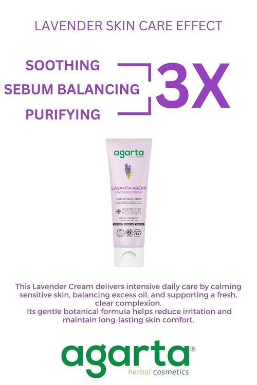 Agarta Lavender Moisturizing Skin Cream - Vegan Botanical Hand & Face Cream with Lavender Water | 2.54 fl oz