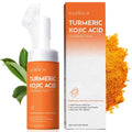 FluMisch Turmeric Kojic Acid Facial Cleanser - Brightening Foaming Wash with Massage Heads | 4.23 oz