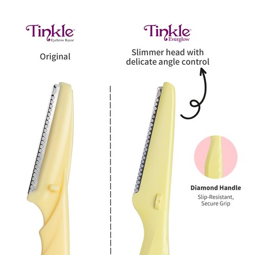 Tinkle Everglow Dermaplane Razor (6 ct), Eyebrow Razor & Face Razors for Women, Peach Fuzz Remover, Dermaplaning Tool, Stainless Steel Blades, Stocking Stuffers