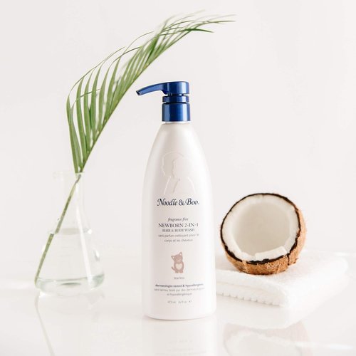 Noodle & Boo Fragrance-Free Newborn Bath & Lotion Set - Gentle 2-in-1 Hair & Body Wash + Soft Baby Lotion, 16 Fl Oz Each