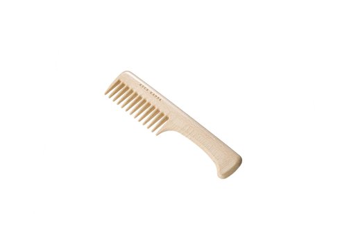 ACCA KAPPA Natura Coarse Tooth Comb – Beech Wood Handle for Thick and Curly Hair