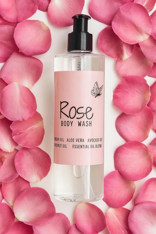 ROSE Natural Body Wash - Sulfate & Dye Free | Hydrating Formula for Dry, Sensitive Skin - 16oz