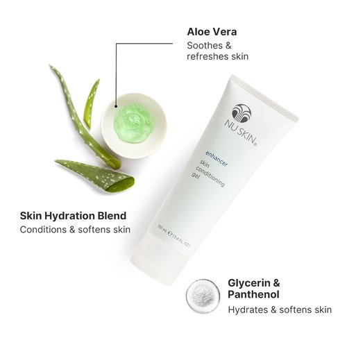 Nu Skin Enhancer Skin Conditioning Gel - Aloe Vera-Infused Moisturizer for Ultimate Hydration | 3.4 Fl Oz | 1 Pack