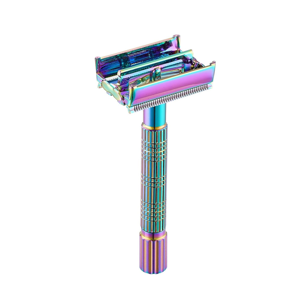 VIKINGS BLADE Safety Razor for Women + 5 Swedish Steel Blades. Quick Release Head, Double Edge. Smooth, Reusable, Recyclable (Model: Psyche)