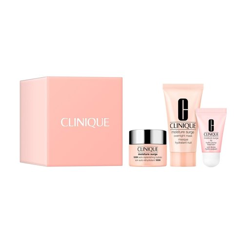 Clinique Hydration Heroes Gift Set - Moisture Surge 100H Moisturizer & Overnight Mask | Travel Size Trio for Hydrated Glow