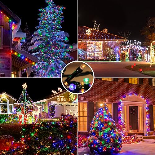 Colorful 32ft LED Christmas Tree Lights - Waterproof Outdoor Fairy String Lights with 8 Modes