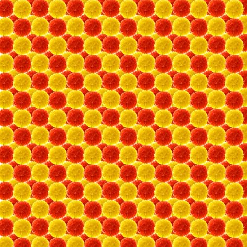 Artificial Marigold Garland Set - 5 Feet Orange & Yellow for Diwali Wedding
