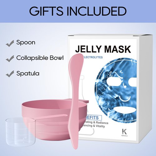 KERUILA Jelly Masks For Facials Professional, Peel Off Jelly Face Mask Skincare, Jelly Mask Powder for Facials Mask Mixing Bowl Set, Hydrojelly Mask Kit for Hydrating, Nourishing Soothing