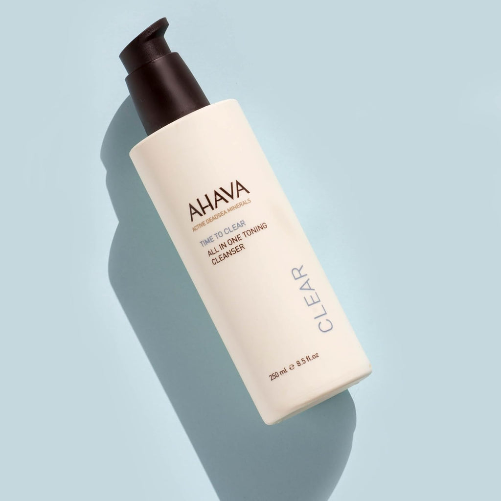 AHAVA All-In-One Toning Cleanser - Gentle Water-Based Formula for Makeup Removal & pH Balance | 8.5 Fl. Oz