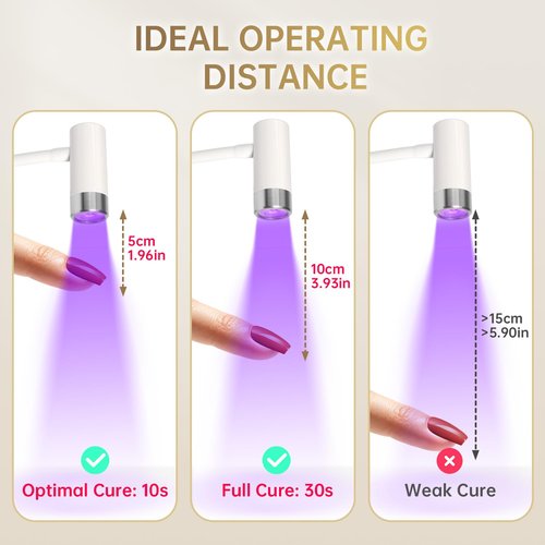 AORAEM UV LED Nail Lamp, Rechargeable Gooseneck Lamp for Gel Nails 12W Quick Dry LED Nail Light Bueaty Dryer with 4 Timers & Auto Sensor, Professional Flash Cure Light for Gel Nails Home DIY White