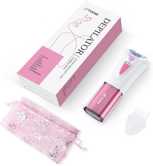 Mini Epilator, Facial Hair Remover for Women, Full Body Smooth Glide Epilator, Portable Electric Lady Shaver for Face, Armpits, Arms, Bikini, and Legs, with 9-Tweezers with LED for Precision