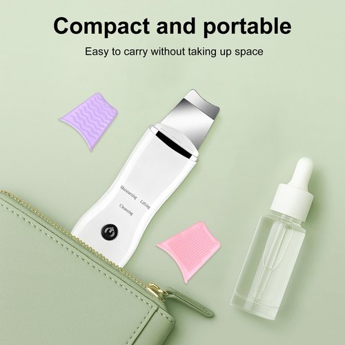 Face Blackhead Remover Tools, Deep Pore Cleaner Skin Scrubber Spatula Facial Scraper with USB Recharge, Silicone Brushes & Blackhead Needles Included