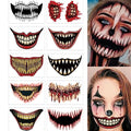 Halloween Horror Mouth Tattoo Stickers for Face & Body Cosplay Props
