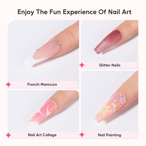 Glamonade Acrylic Nail Kit for Beginners: Professional Nail Kit Set with Everything UV Light and Complete Nail Supplies Salon