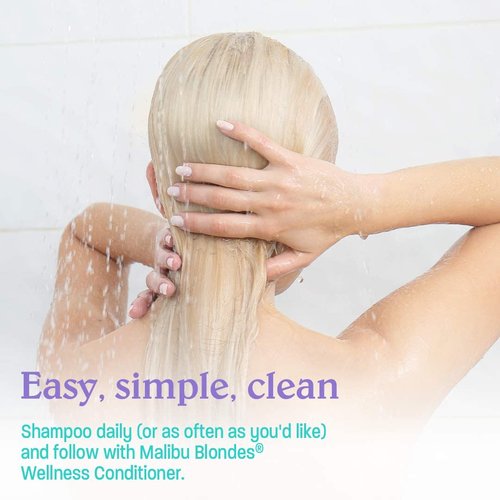Malibu C Blondes Enhancing Shampoo - Sulfate-Free Purple Shampoo for Blondes - Helps Preserve Highlights & Remove Brassiness - Moisturizing & Revitalizing Hair Care (33.8 oz)