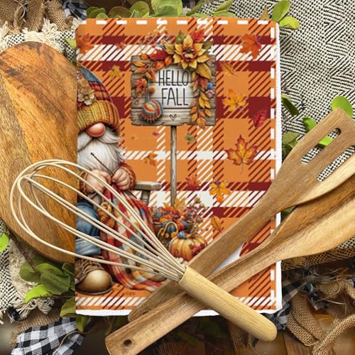 Autumn Pumpkin Fall Kitchen Towels Set of 6 - Harvest & Halloween Decor
