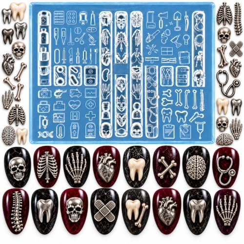 3D Halloween Nail Mold Accessories Set - Gothic Retro Art Manicure Tools