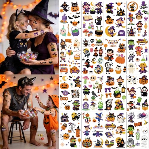 300pcs Halloween Temporary Tattoos for Kids Waterproof Fun & Safe Designs