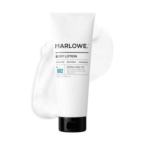 Marlowe. Men's Body Lotion - Hydrating Daily Moisturizer with Aloe Vera & Amino Acids | 8 oz Tube, Fresh Sage & Fir Scent