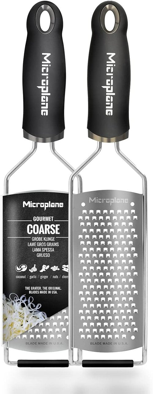 Microplane Gourmet Series Coarse Cheese Grater - Premium Silver Grating Tool, 1 Count